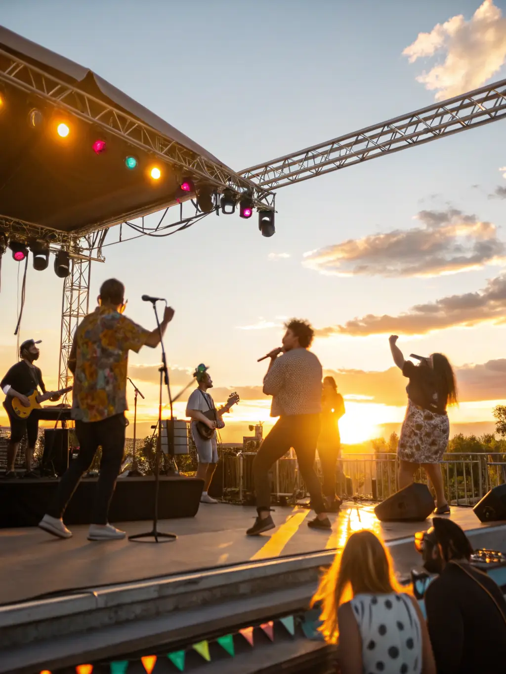 A photograph capturing the energy of a live concert organized by HEP EH PEP, featuring local musicians and a diverse audience enjoying the performance.