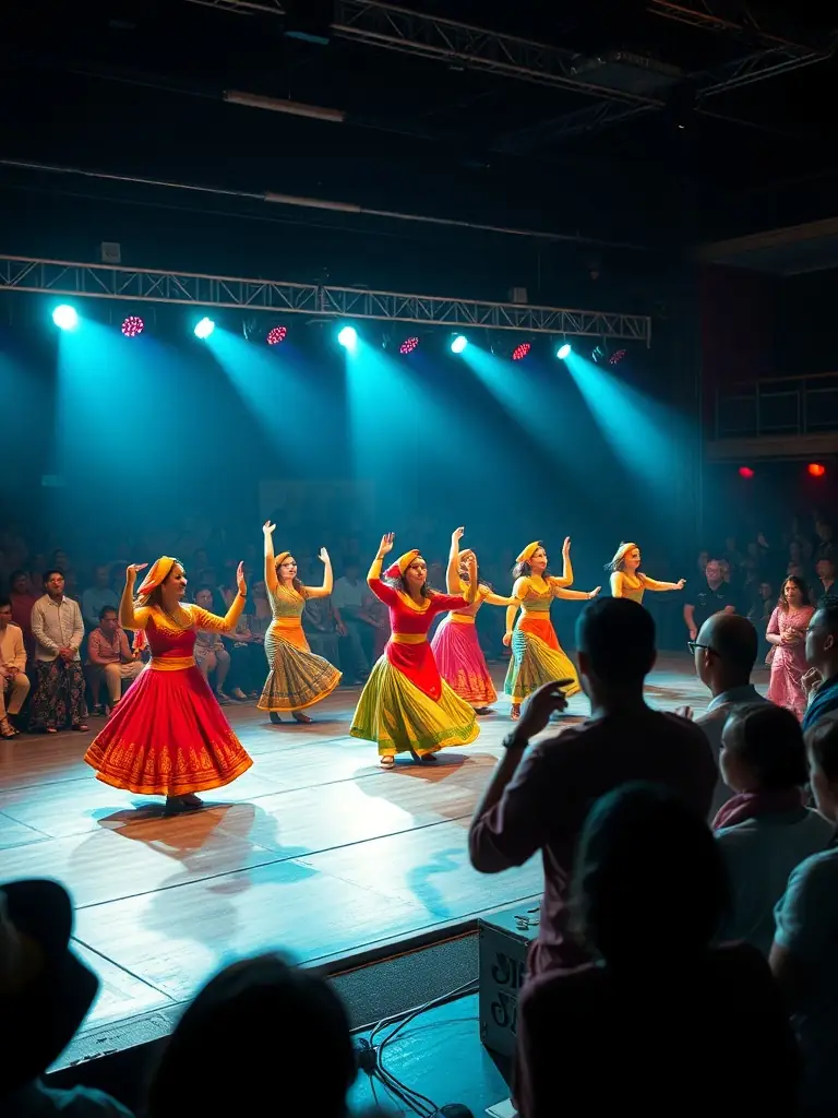 A captivating image of a HEP EH PEP cultural festival, featuring traditional music performances, dance, and diverse cultural displays.